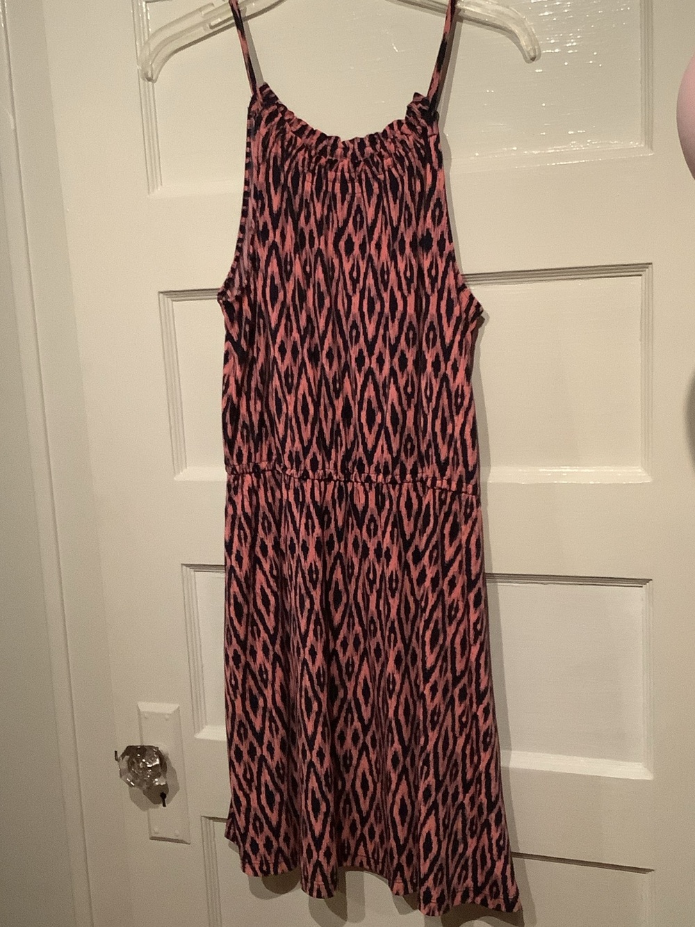 Banana Republic Pink and Black Ikat-Style Top